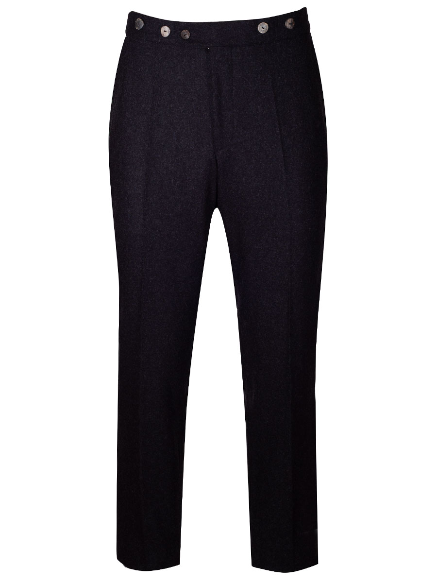 Kult Kluft Lodenhose Loisl, anthrazit, hellgrünes Seitenpaspol #1