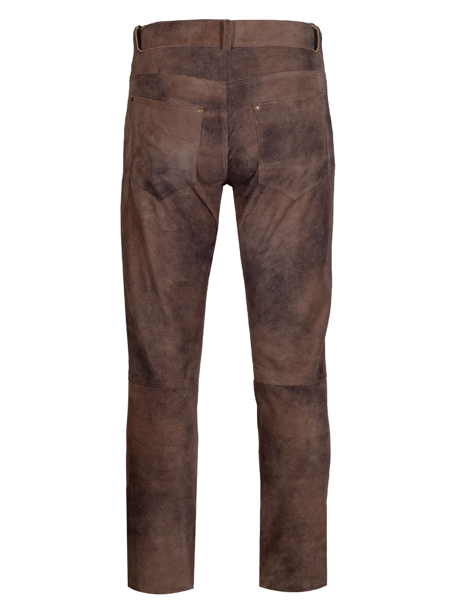 Lange Lederhose Costa, antik braun, sämina, Ziegenvelour #2