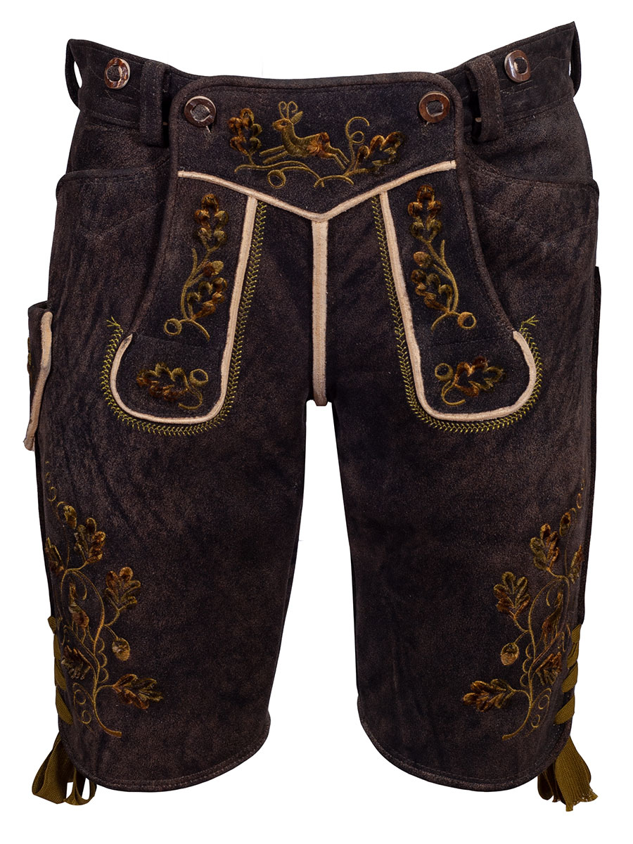 Kurze Lederhose Lambrecht, Hirsch sämisch, eibe, geschmirgelt, hochwertig #1