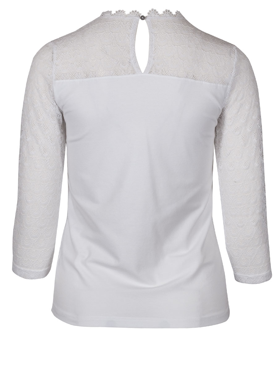 Anna Spitzenshirt weiß, 3/4-Arm, Shirtrücken #2