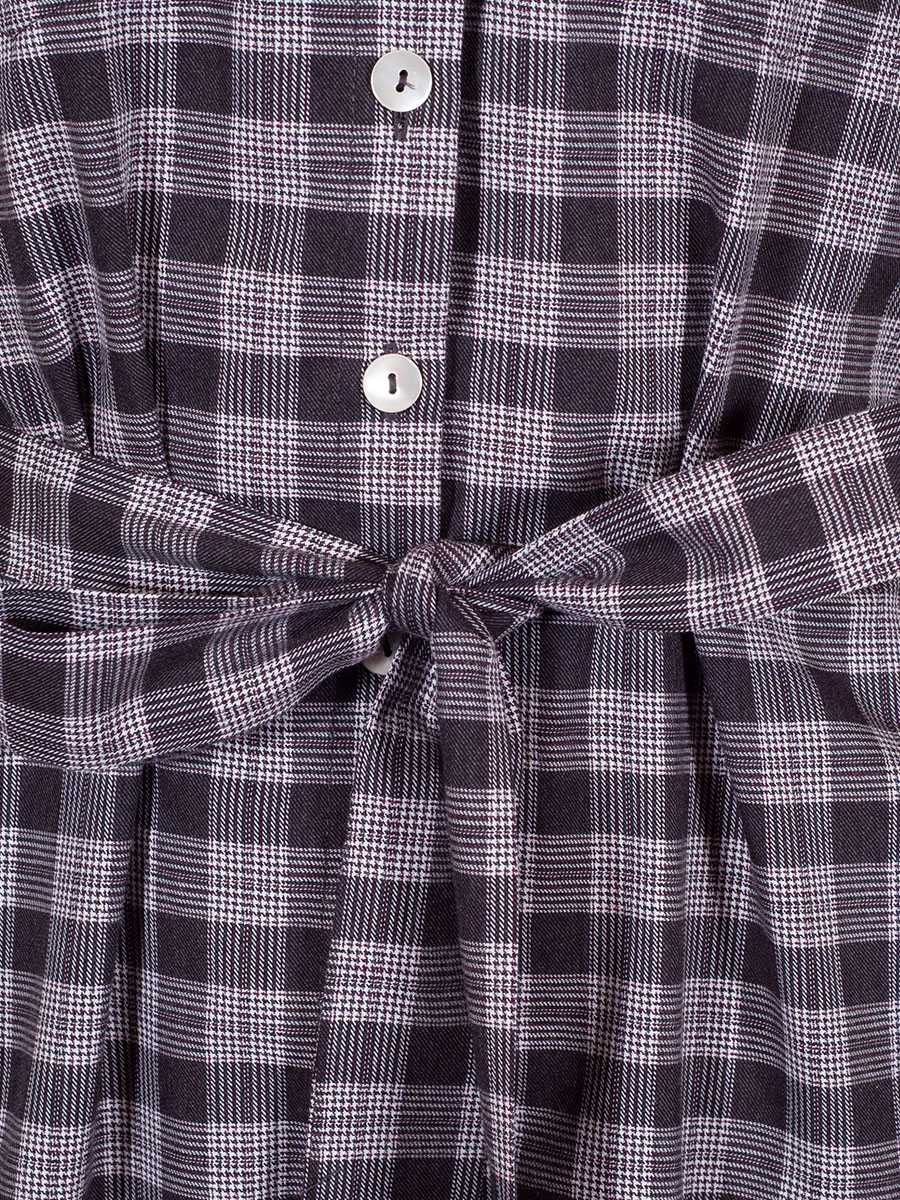 Hammerschmid Hemdkleid Zellersee, schwarz kariert, Stoffgürtel #7