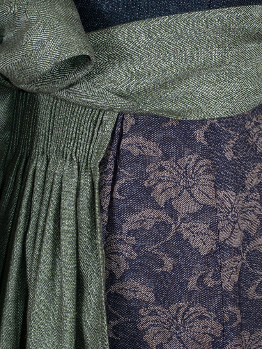 Gottseidank Leinen-Dirndl Antonia, grau-grün, hochwertig, festlich, 80cm #5