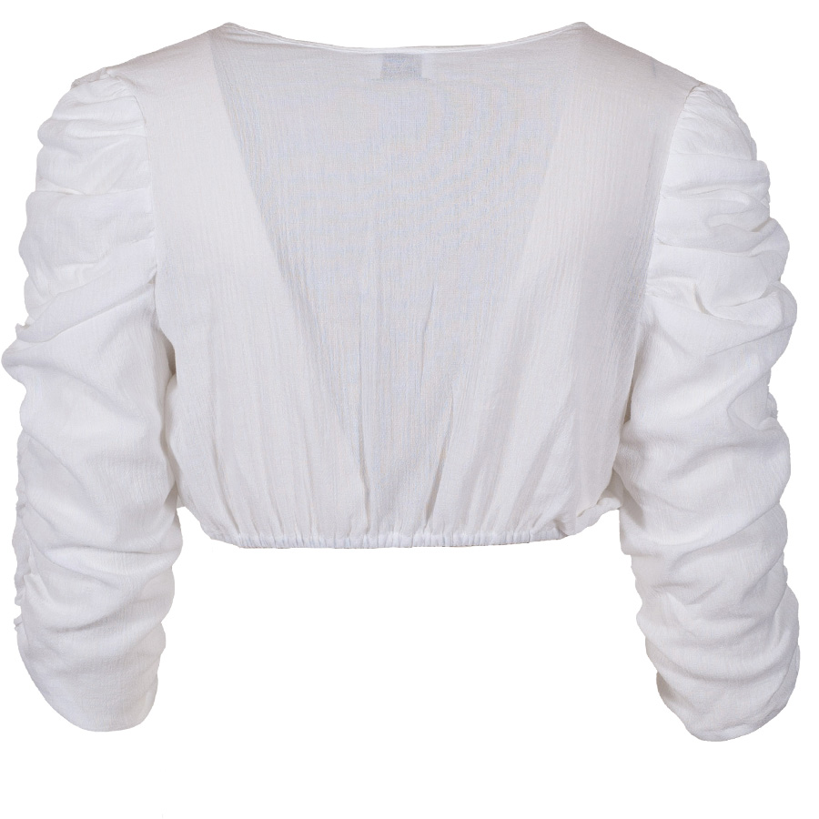 Wallmann Dirndlbluse weiß, geraffte Arme #2