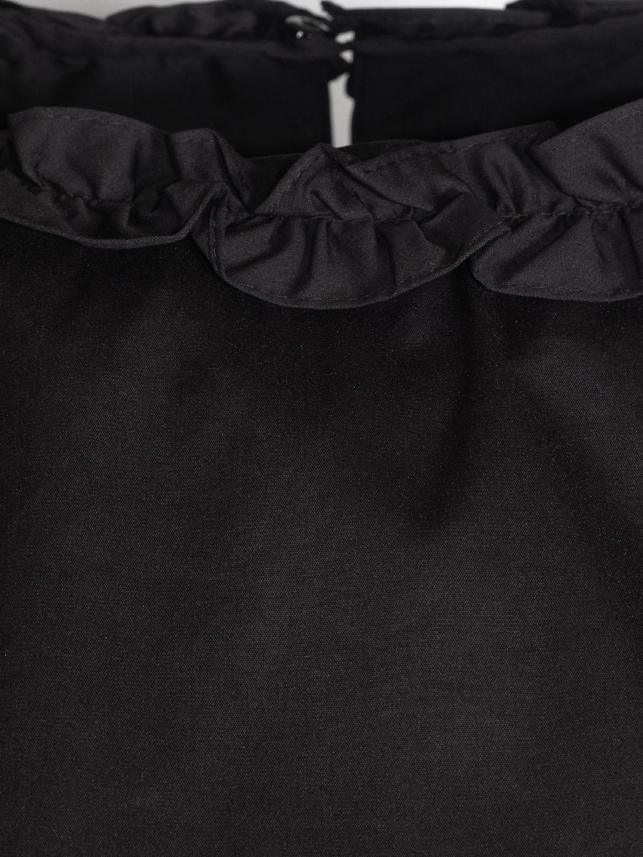 Wallmann Bluse schwarz, Rüschenkragen, Langarm, Rückenfalte #4