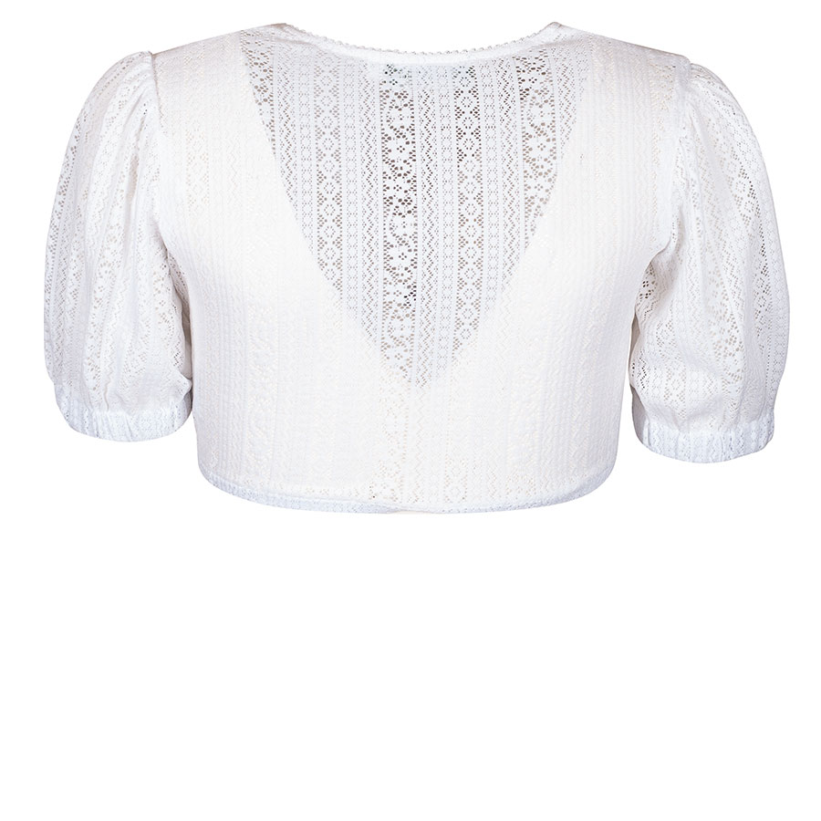 Country Line Dirndlbluse weiß, V-Ausschnitt, Spitze, Puffarm #2