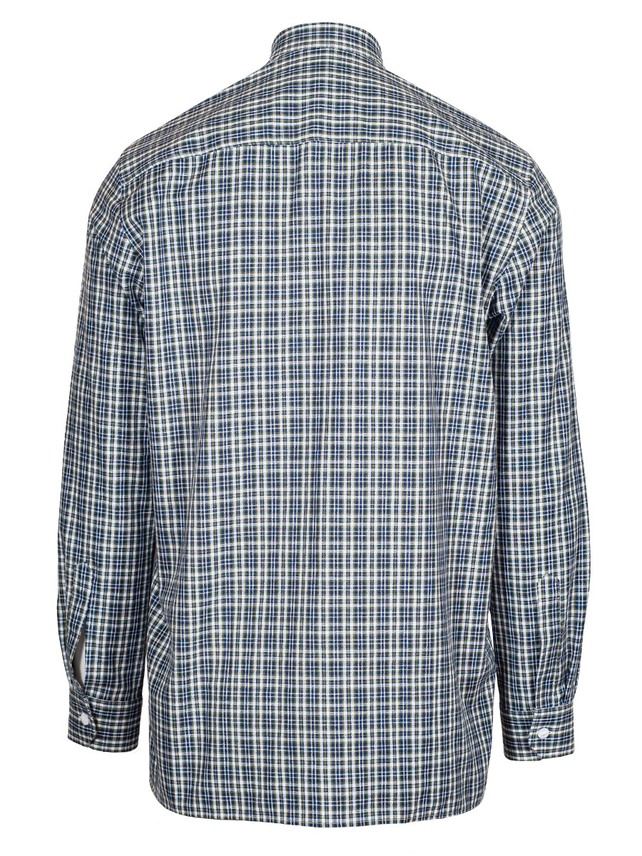 Waldorff Trachtenhemd, blau-grün, kariert, Pfoad, Stehkragen #3