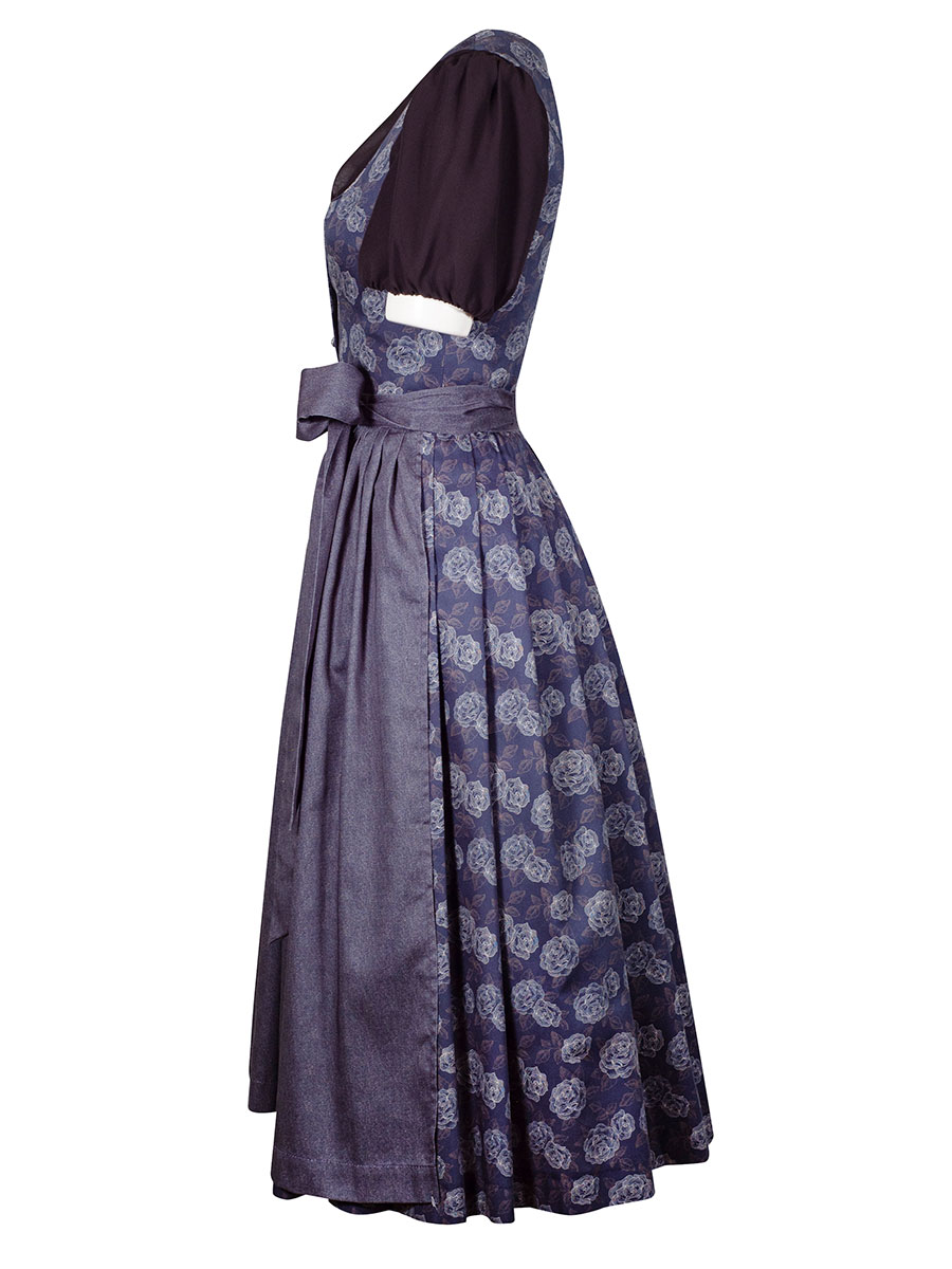 Hammerschmid Dirndl Rothsee, blau, Rosenmuster #2