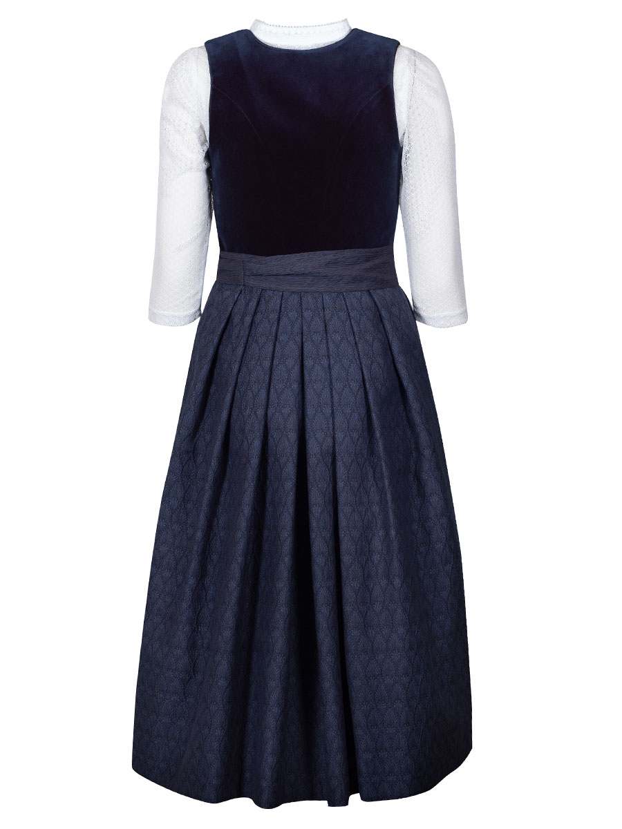 Kaiseralm Samtdirndl Tara, blau, festlich, 80lg #3
