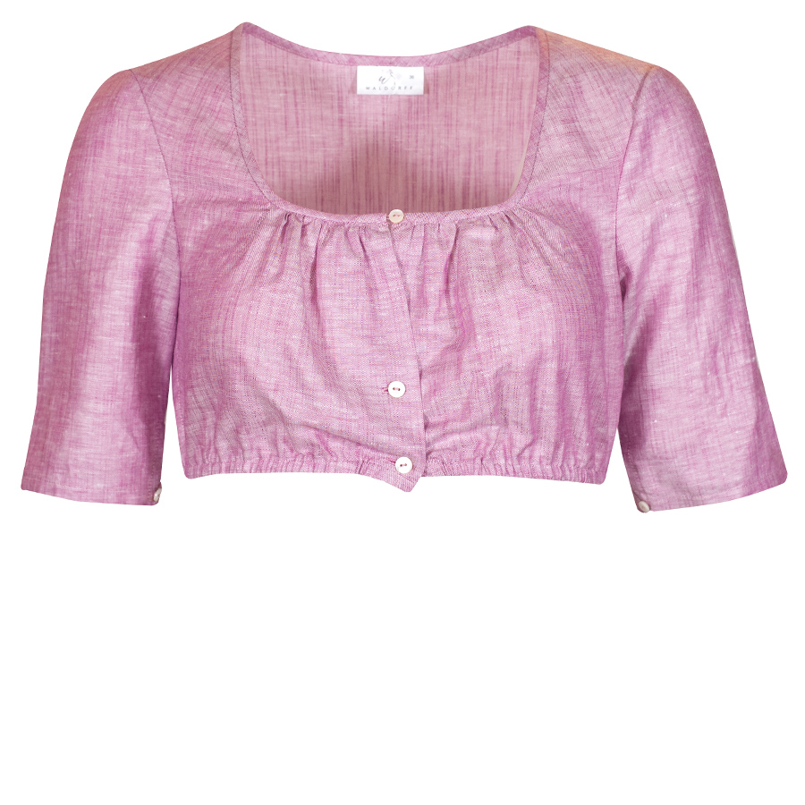 Waldorff Dirndlbluse beere, Leinen, Halbarm #1