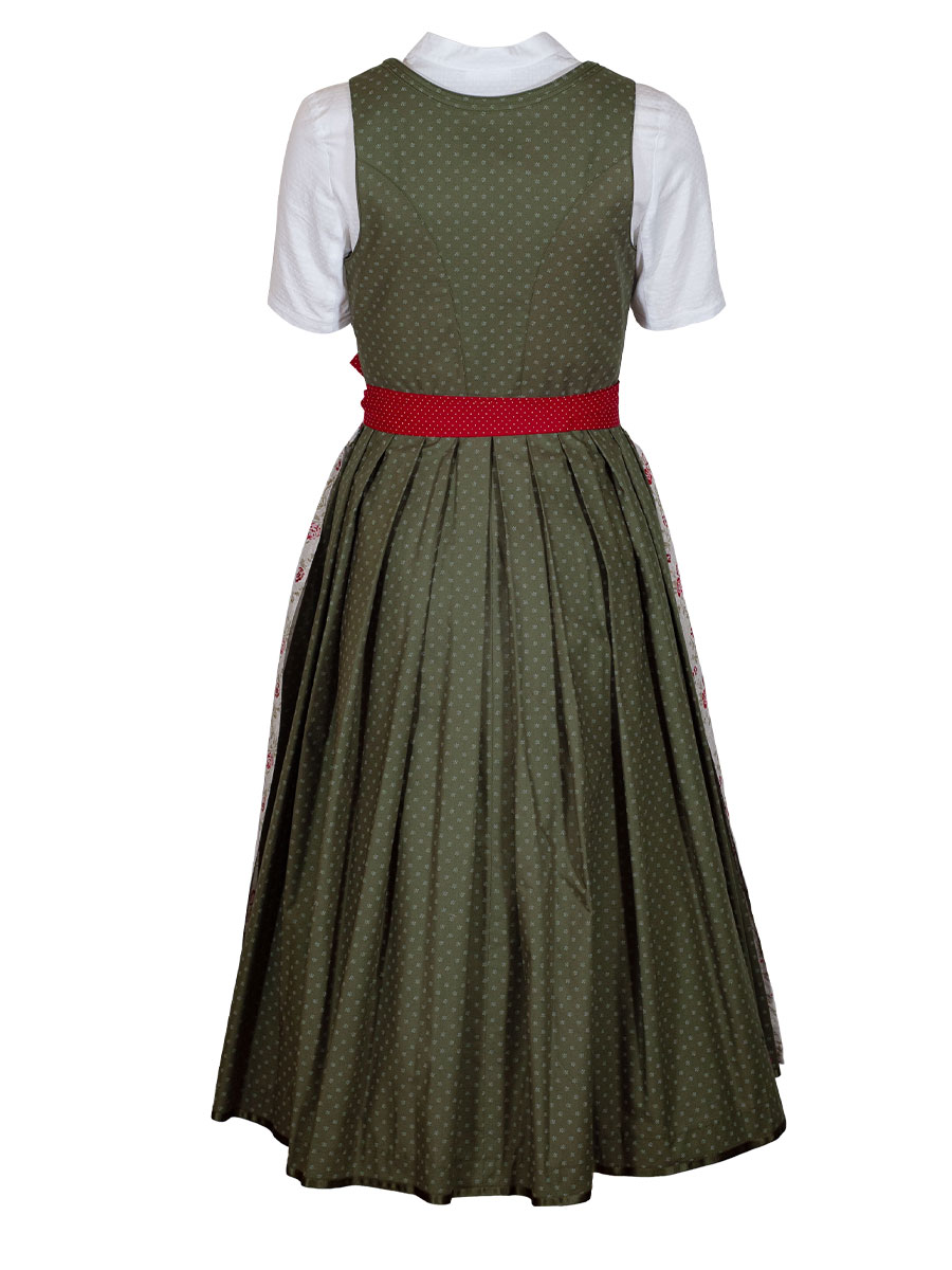 hausg'macht Pillersee Baumwolldirndl, grün-rot gemustert, 80lg #2