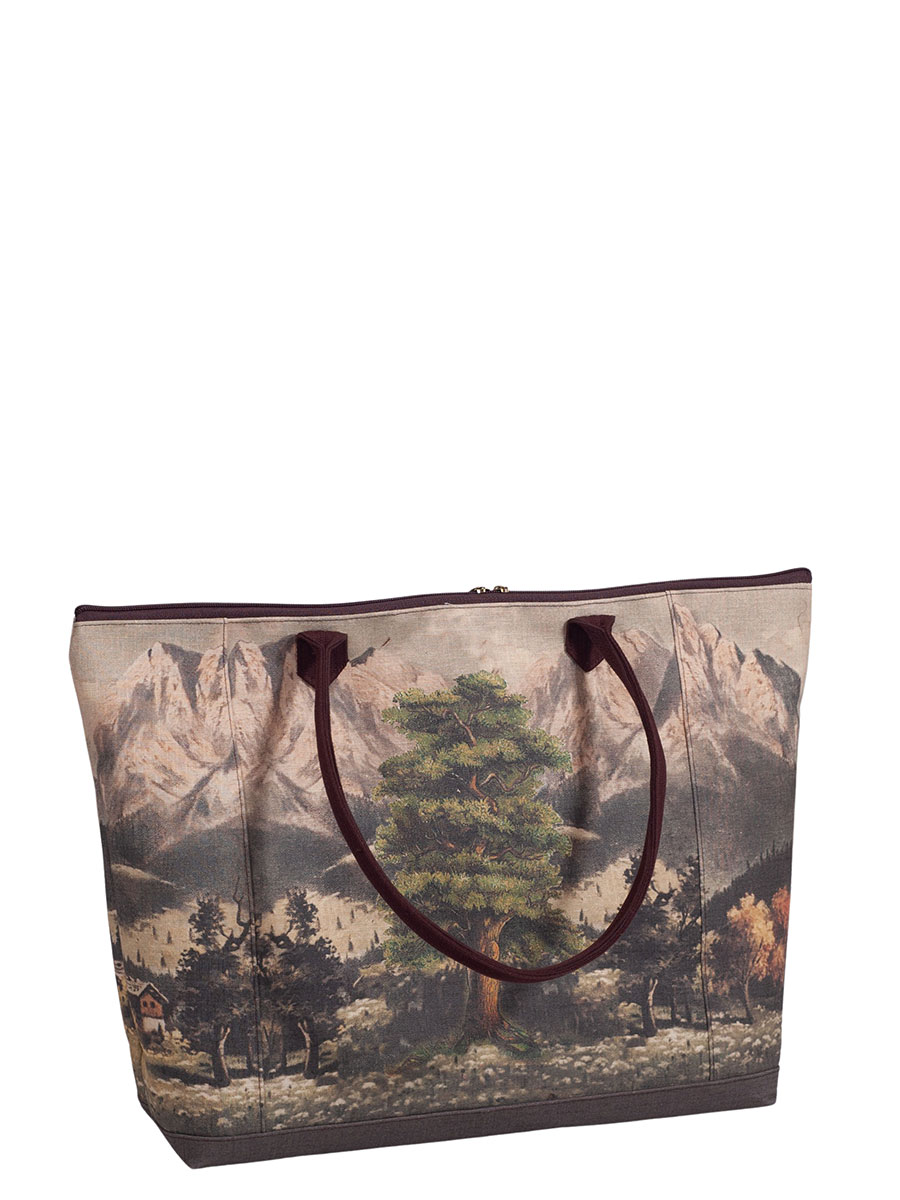 Guido Schultertasche, Travel, Motiv Kraftbaum, Leinen #2