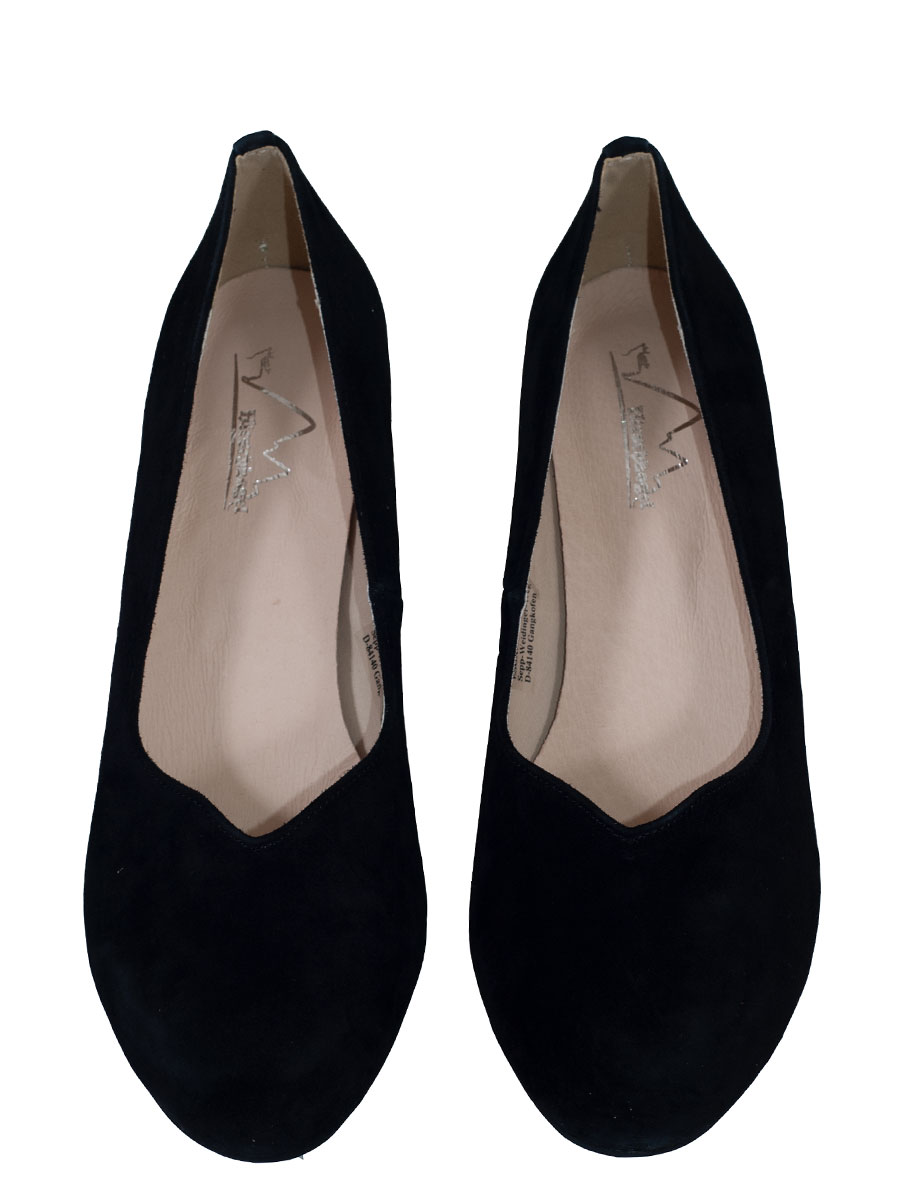 Esgano Schuhe, Trachtenpumps, schwarz, Wildleder, schlicht #2