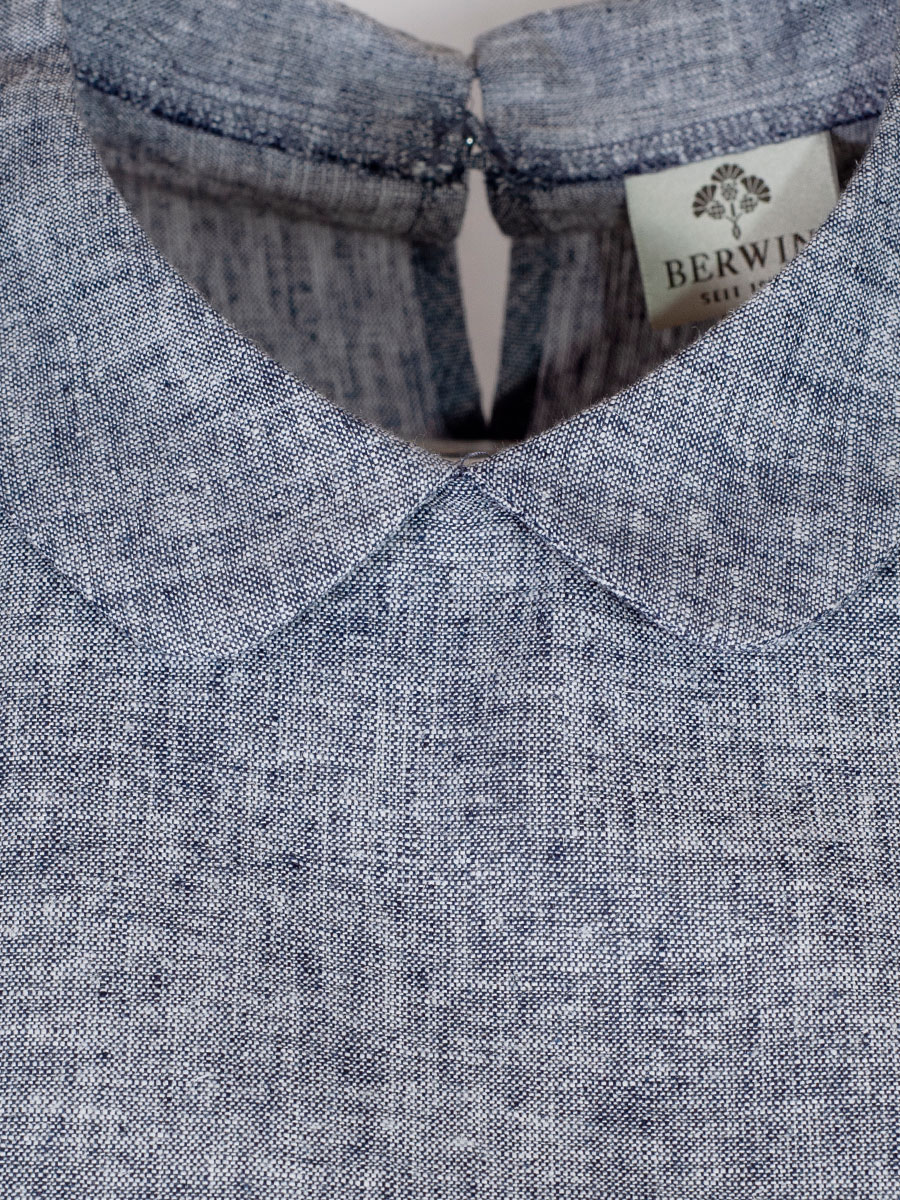 Berwin & Wolff Damenbluse, marine meliert, Liegekragen, Schlupfbluse #4