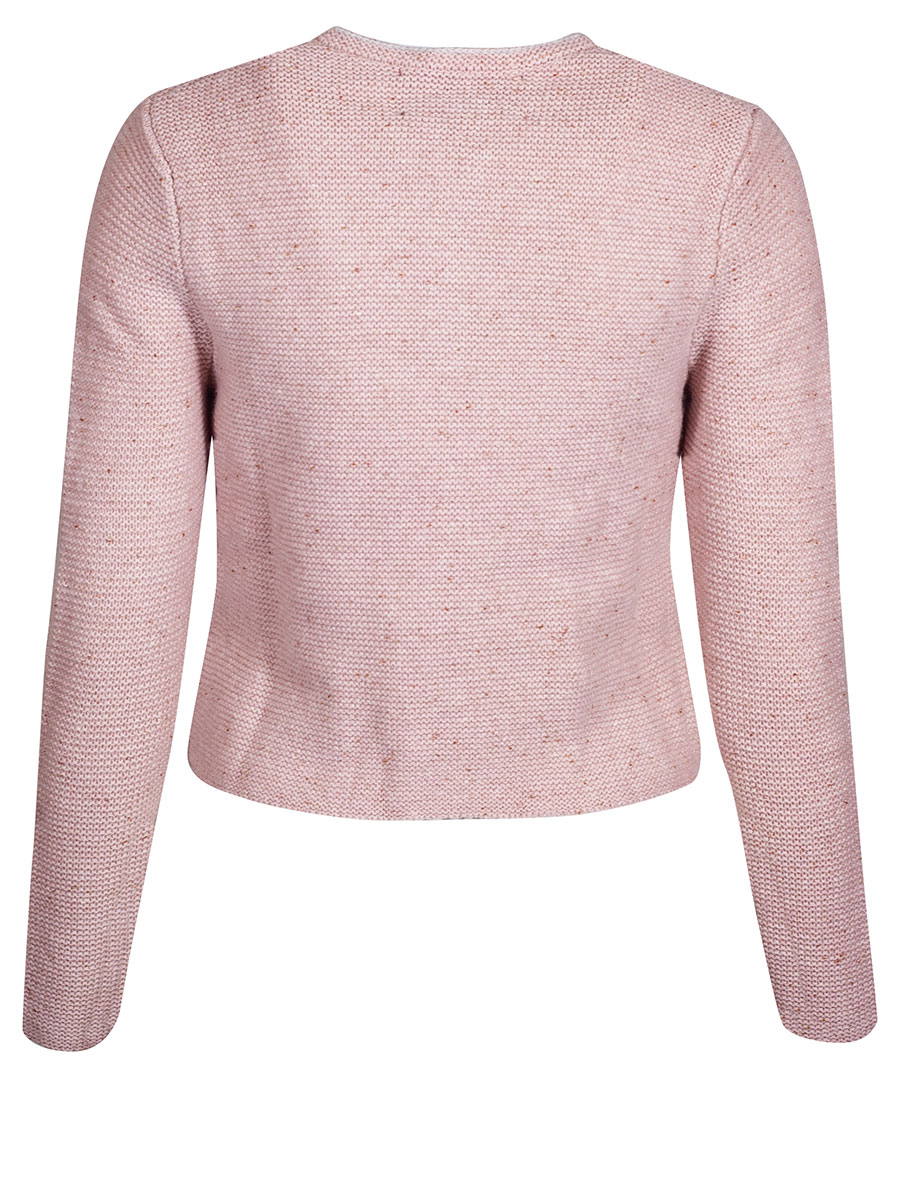 fei scho schee Strickjacke, rose, Einfassung in ecrue, kurz #2