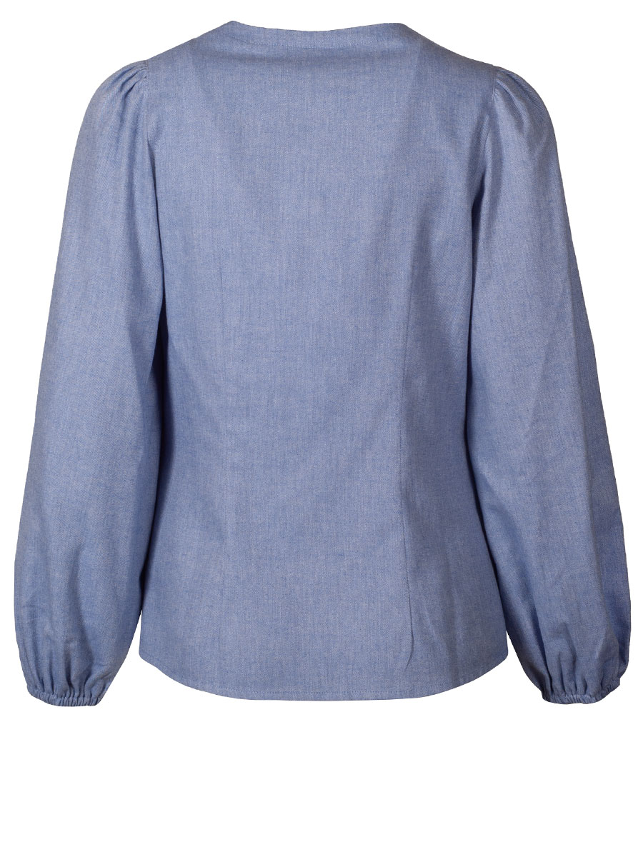 Berwin & Wolff Flanellbluse hellblau, weite Arme #3