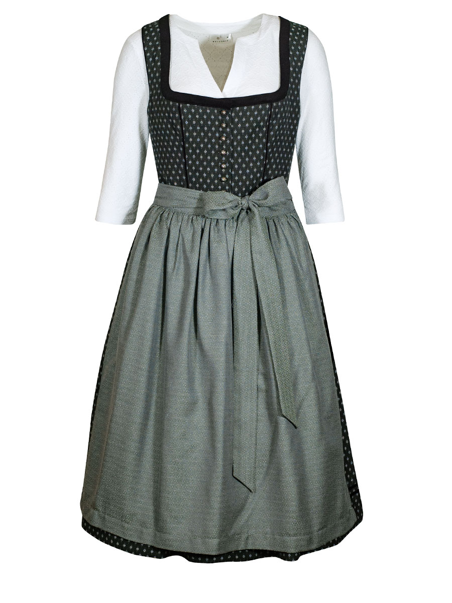 Anno Domini Dirndl Irmgard, festlich, seegrün, Samtborte, 70lg #1