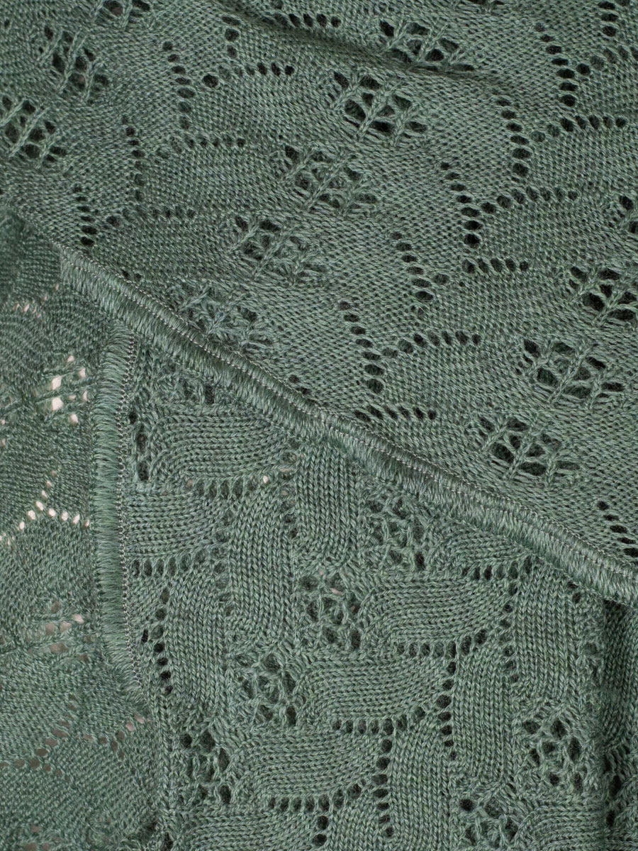 Wenger Strickstola Sofia, salbei, Lochmuster, gewellter Abschluss #3
