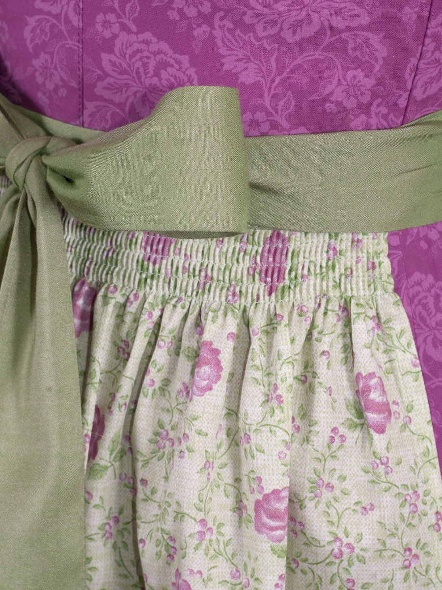 Wenger Baumwolldirndl Christina, rosa, geblümte Schürze, 80lg #4