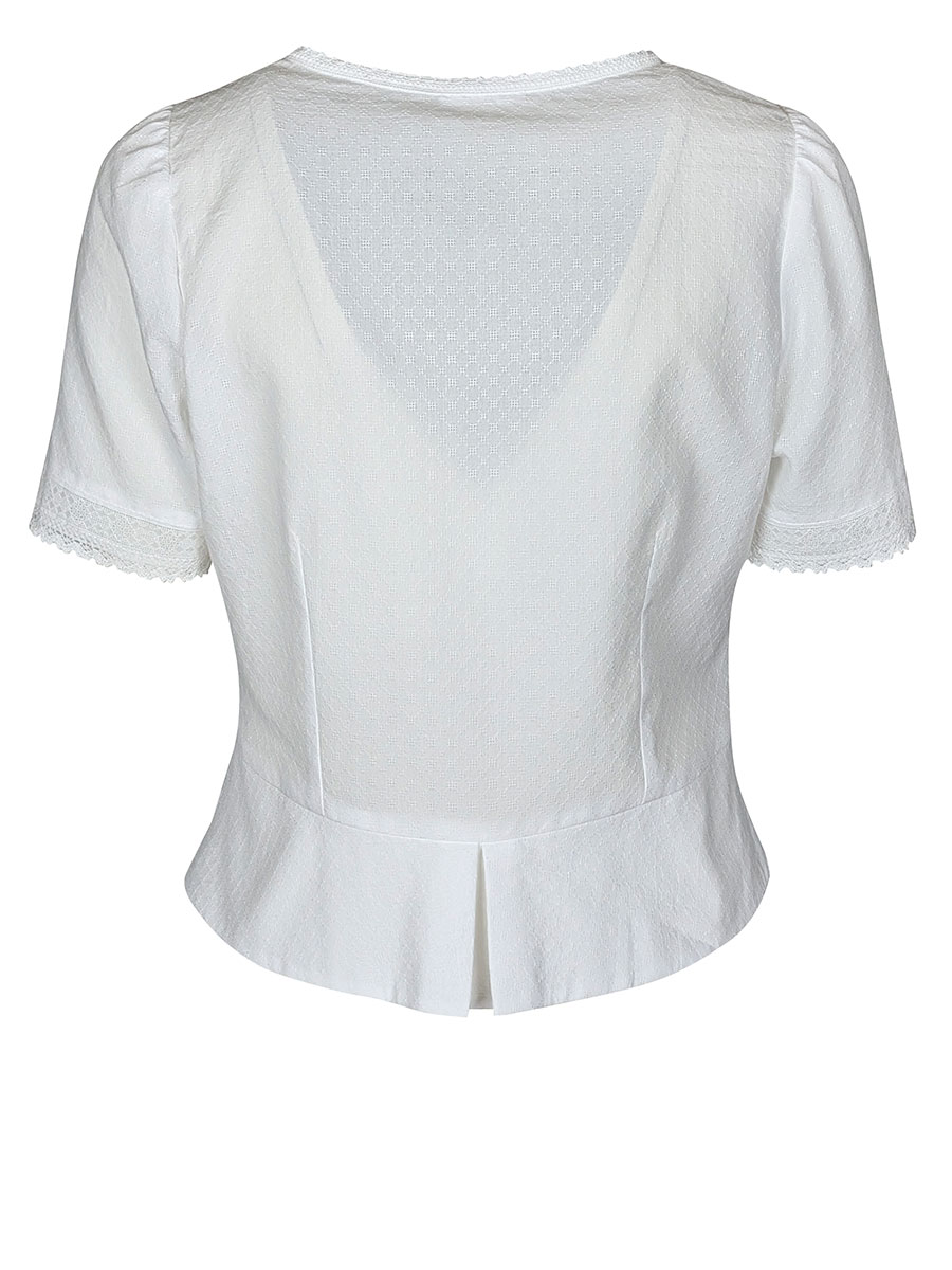 Waldorff Spenzerbluse, weiß, Kurzarm, fein gemustert #2