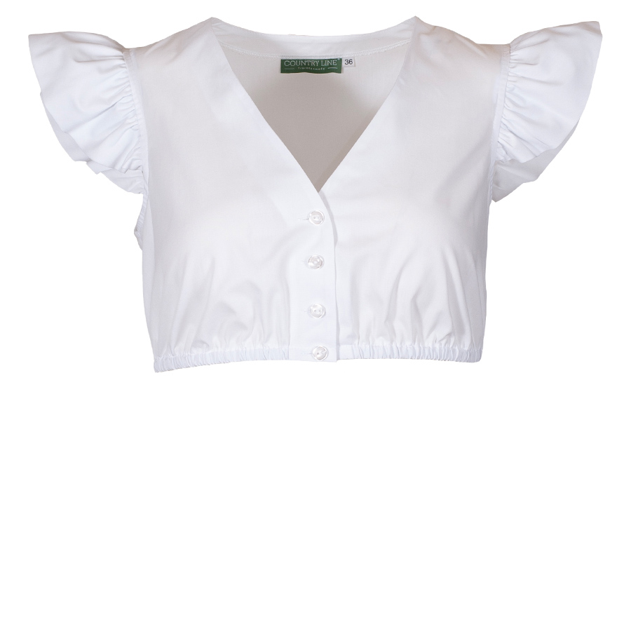 Country Line Dirndlbluse, weiß, Flügelarme, V-Ausschnitt #1