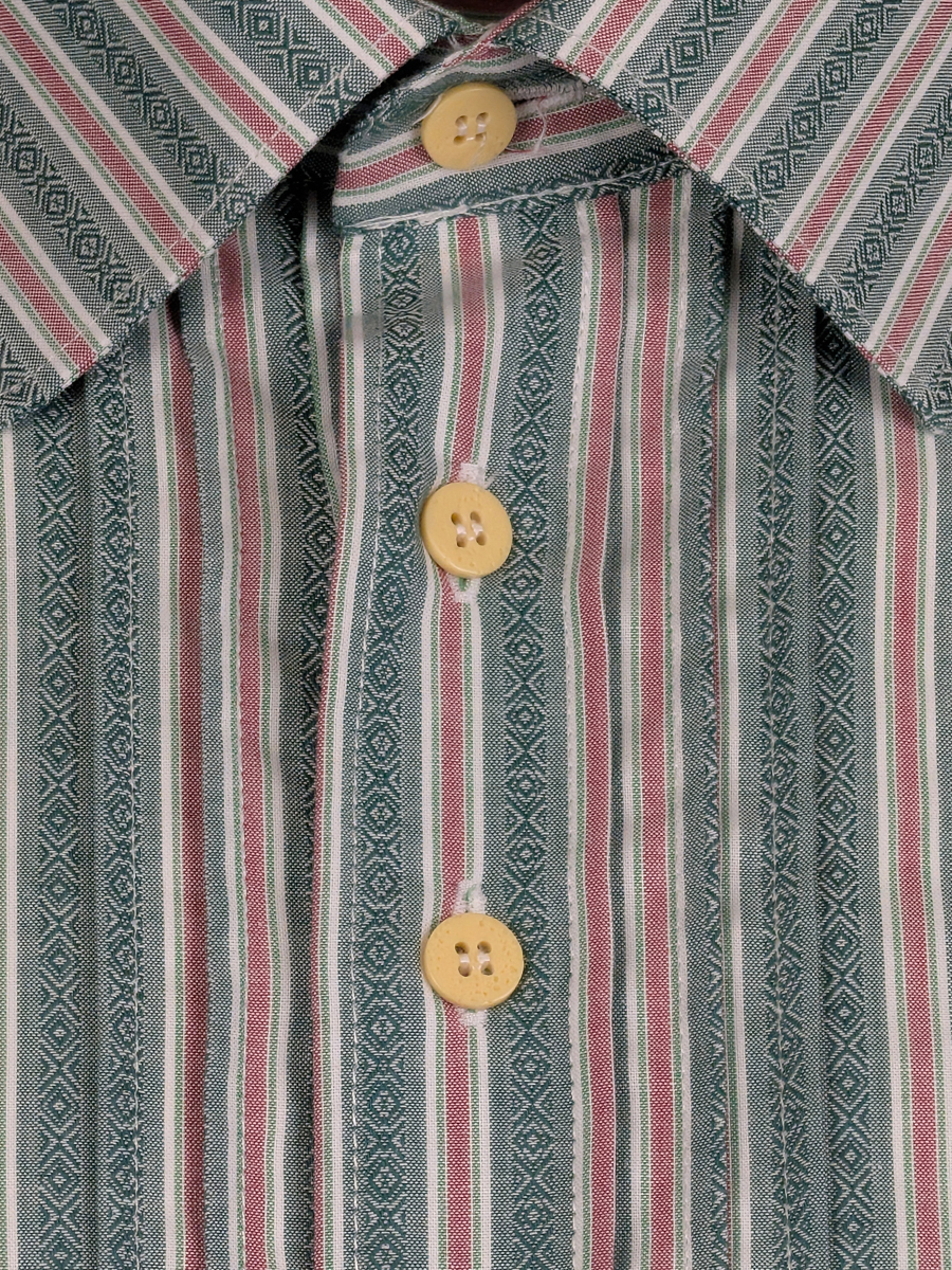 Orbis Herrenhemd, grün-rot-weiß gestreift, Pfoad, Liegekragen #2