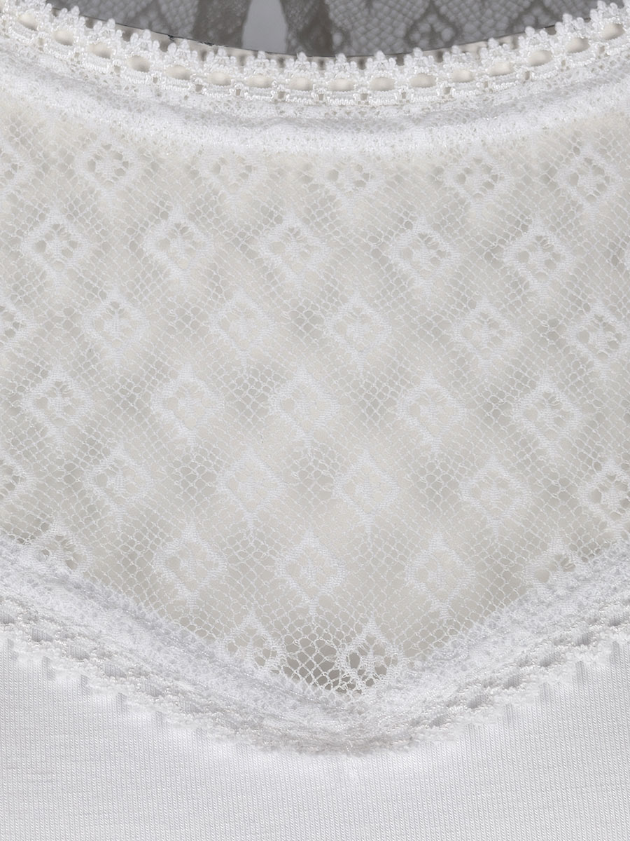 Waldorff Spitzenshirt weß, Rundhals, Stretch #3