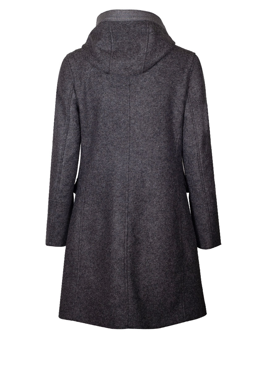 Schloß Orth Kurzmantel Vreni, dunkelgrau-hellgrau, Kapuze, gefüttert #2