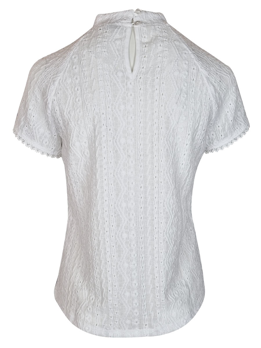 Berwin & Wolff Shirt, weiß, Lochmuster, hochgeschlossen #3