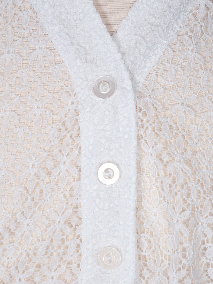 Ederer Dirndlbluse Mädchen Kurzarm, Spitze, weiß #3