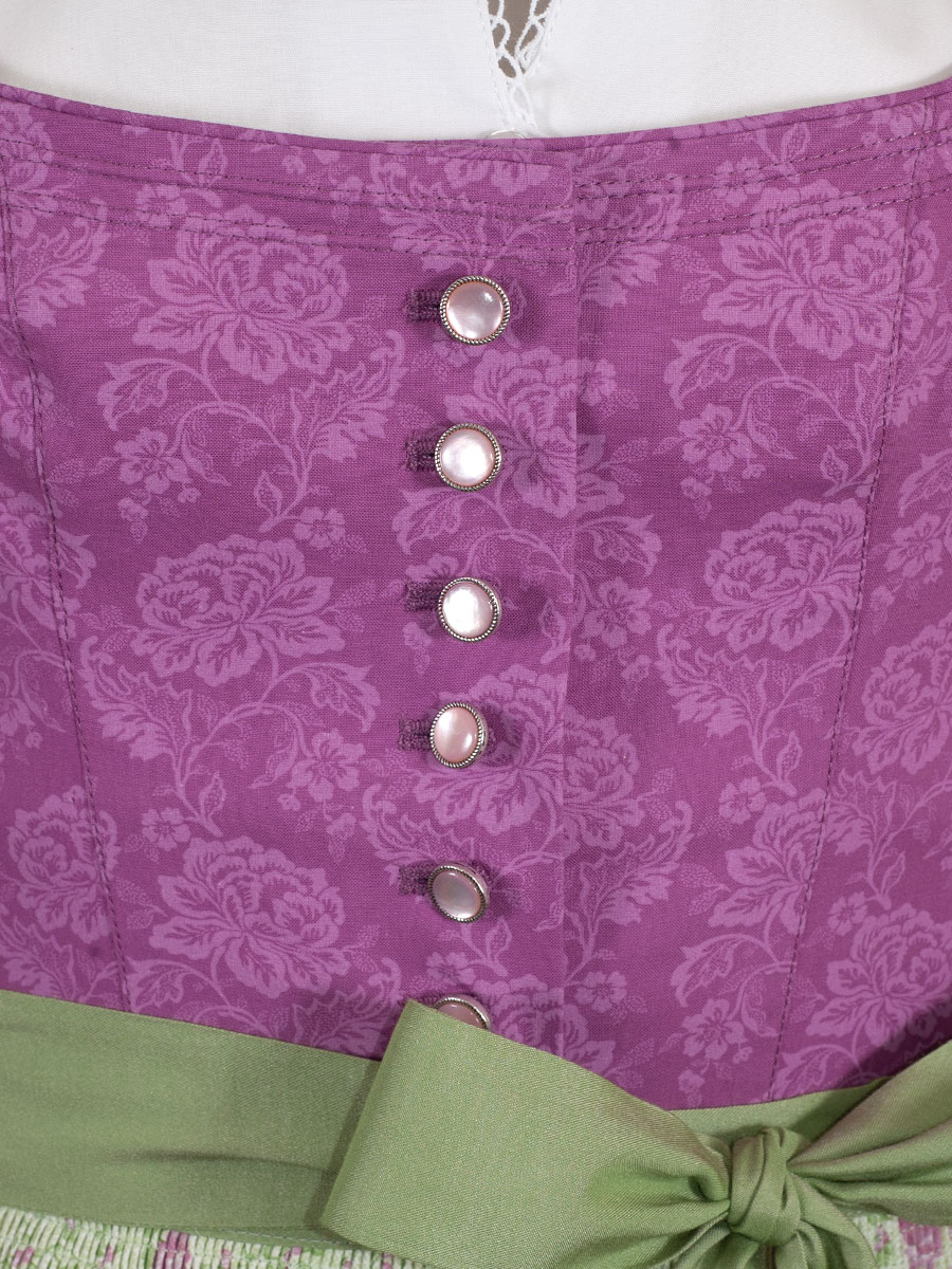 Wenger Baumwolldirndl Christina, rosa, geblümte Schürze, 80lg #5