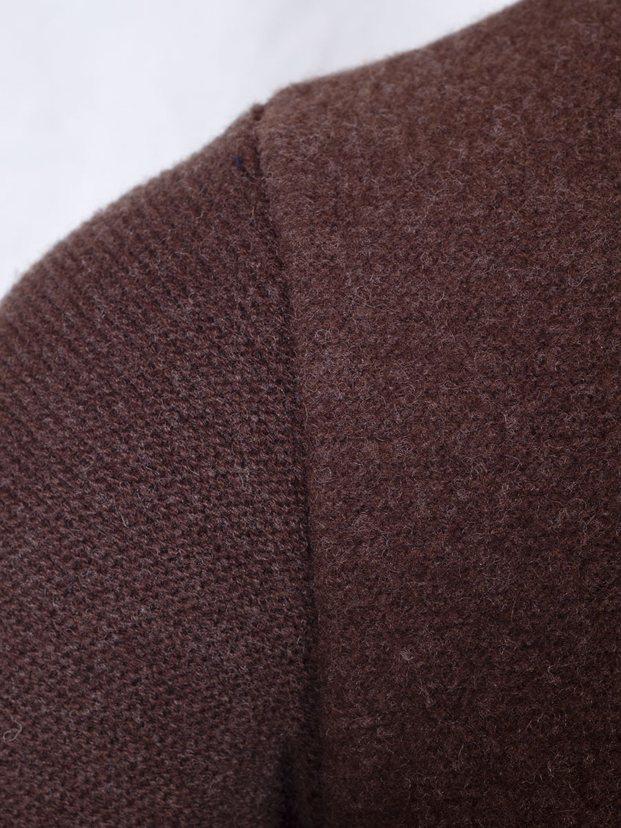 Huber Strickjanker Fred, braun, Einfassung in beige #5