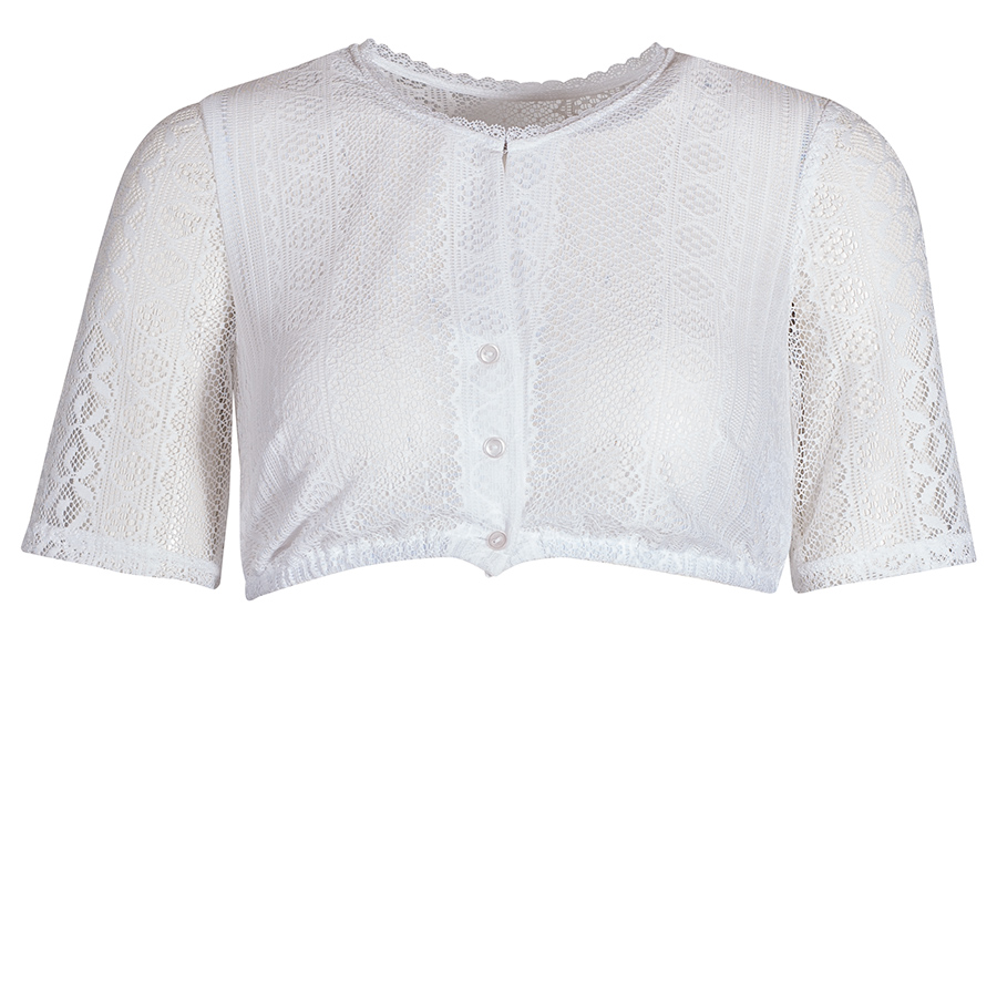 Waldorff Dirndlbluse Lotta, weiß, Spitze, transparent #1