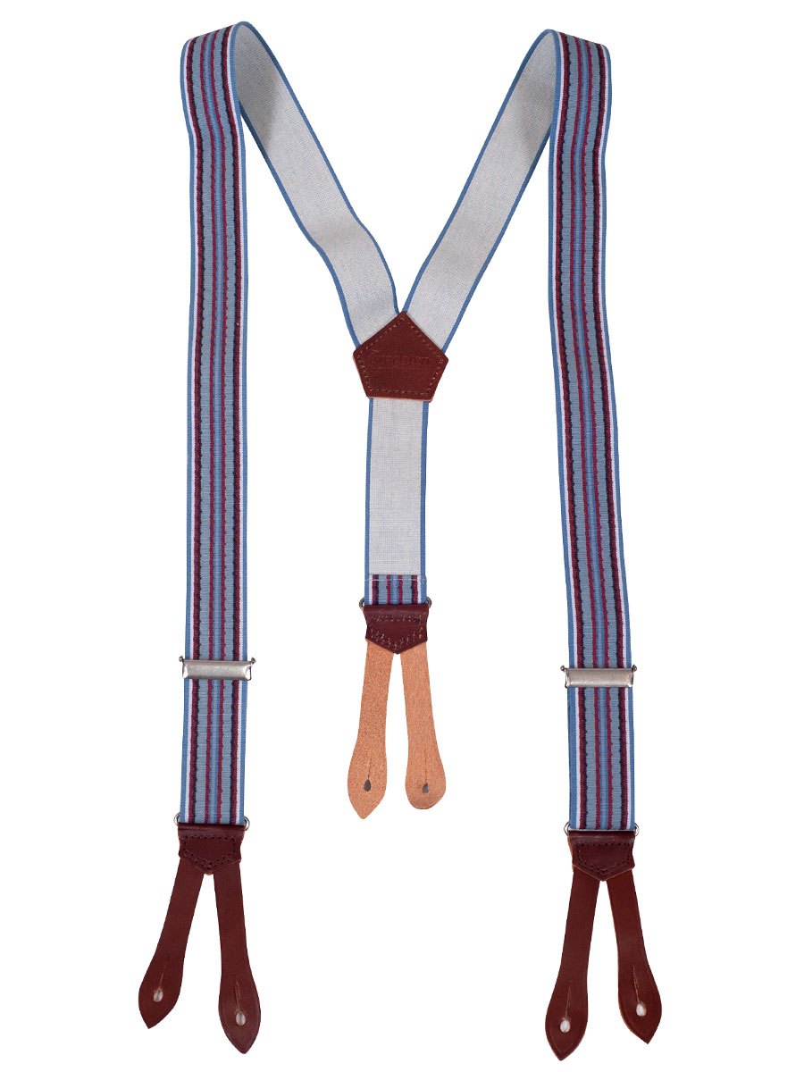 Bezirk Oberbayern Gummiträger, blau-rot, Lederschlaufen zum Anknöpfen, Y-Form #1