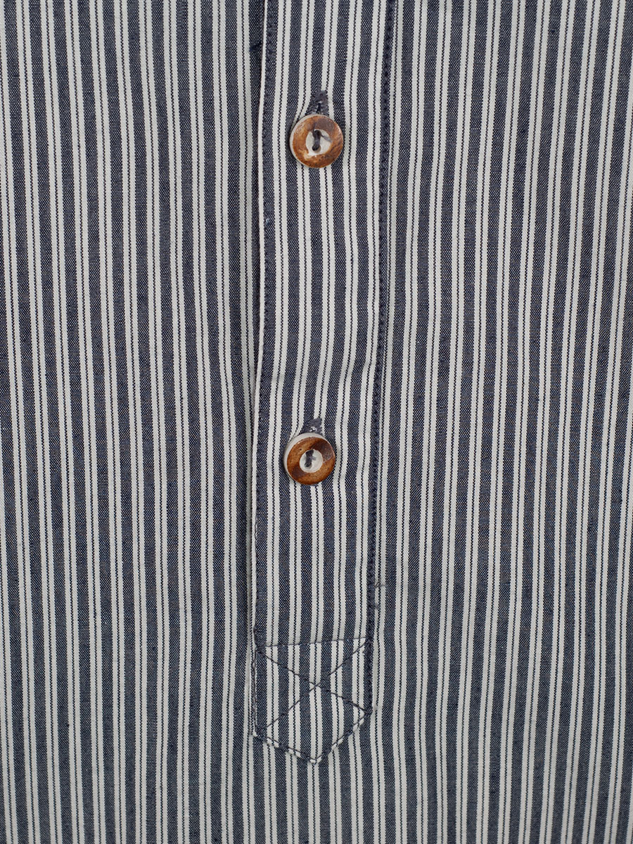 Hammerschmid Trachtenhemd blau, gestreift, Pfoad, Stehkragen #4