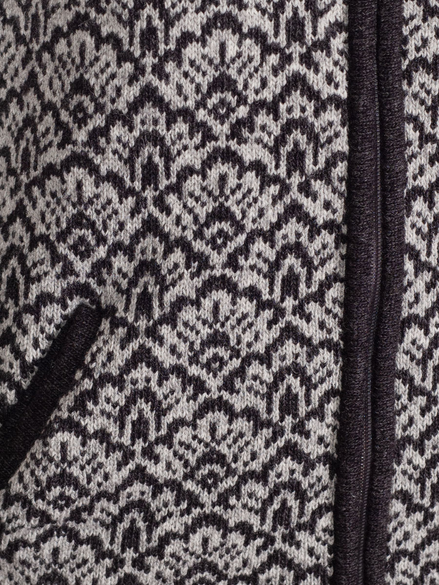 Huber Strickjacke Josi, grau-anthrazit, gemustert, Kapuze #4