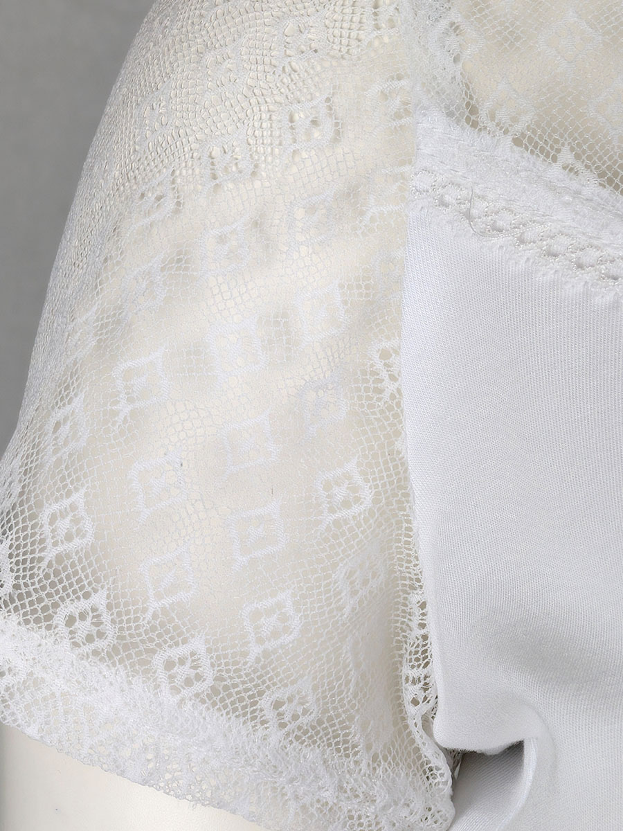 Waldorff Spitzenshirt weß, Rundhals, Stretch #4