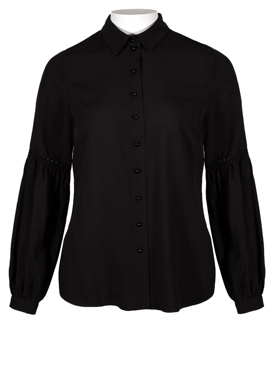 Country Line Damenbluse, schwarz, Langarm, locker #1