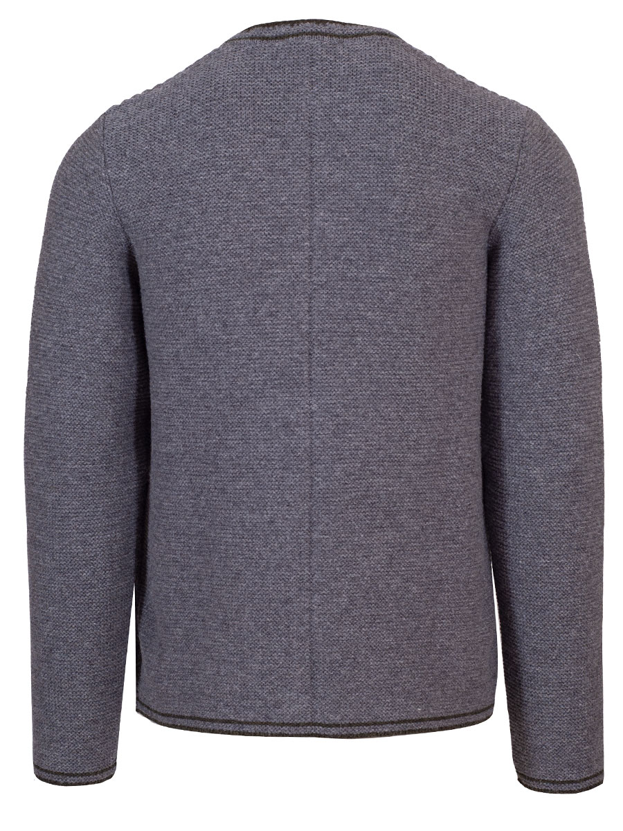 Strickjacke Dominik, hellgrau, grüne Einfassung #3