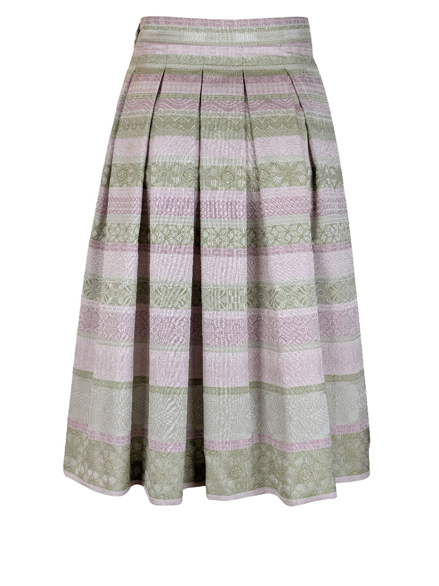 Kaiseralm Faltenrock Hetty, rosé-grün, gestreift #3