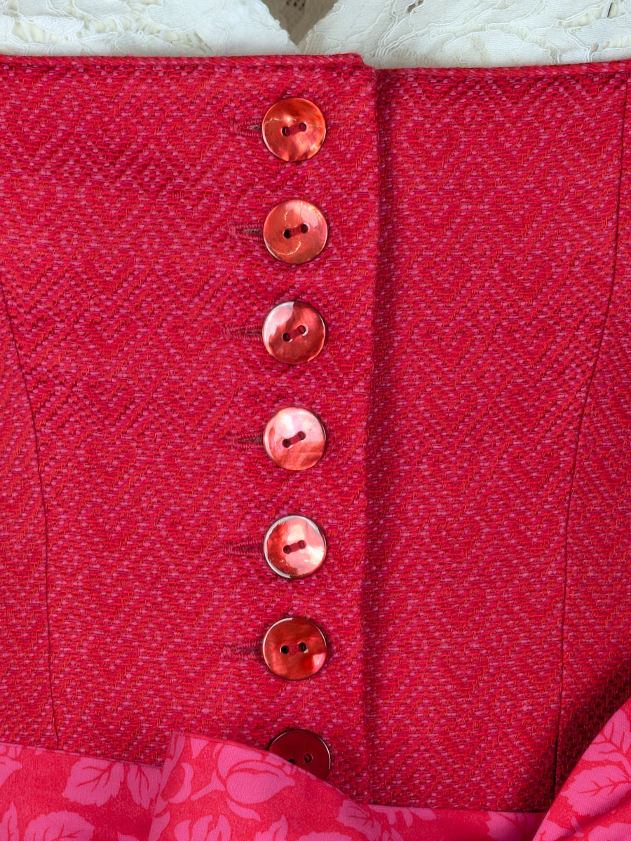 Hammerschmid Dirndl Pillersee, pink-rot, 80lg #4