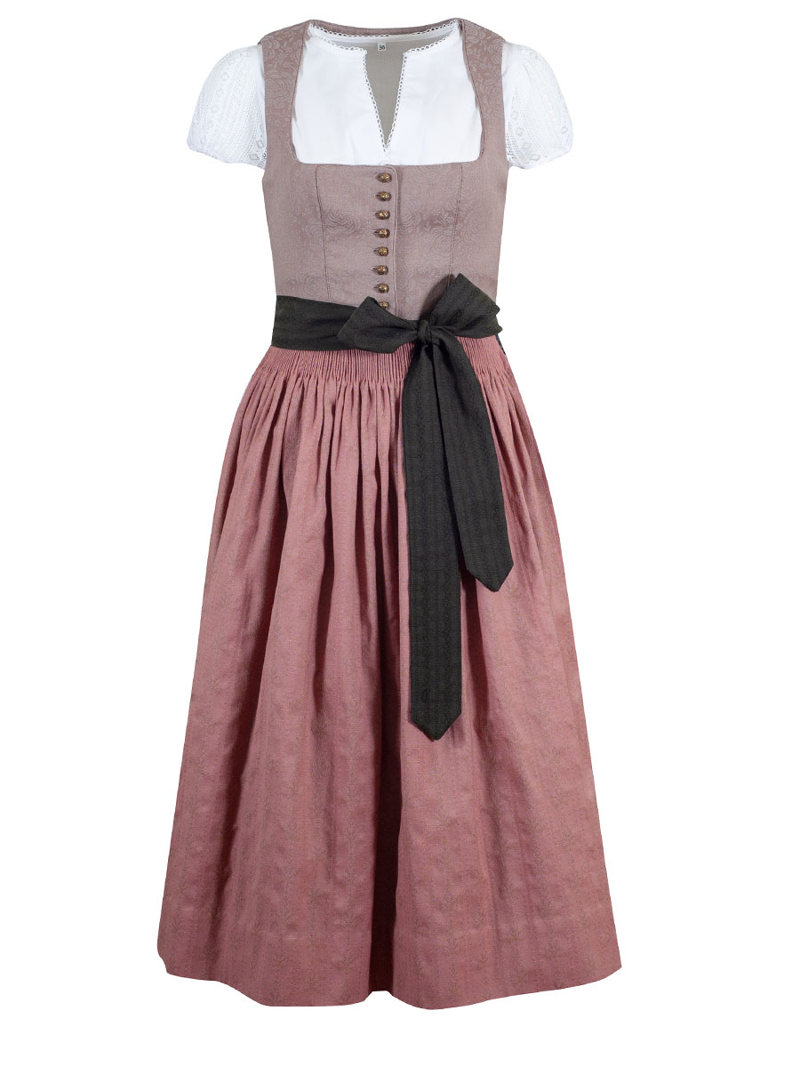 Gottseidank Dirndl Monika, stein-malve, hochwertig, festlich, Stretch, 80cm #2