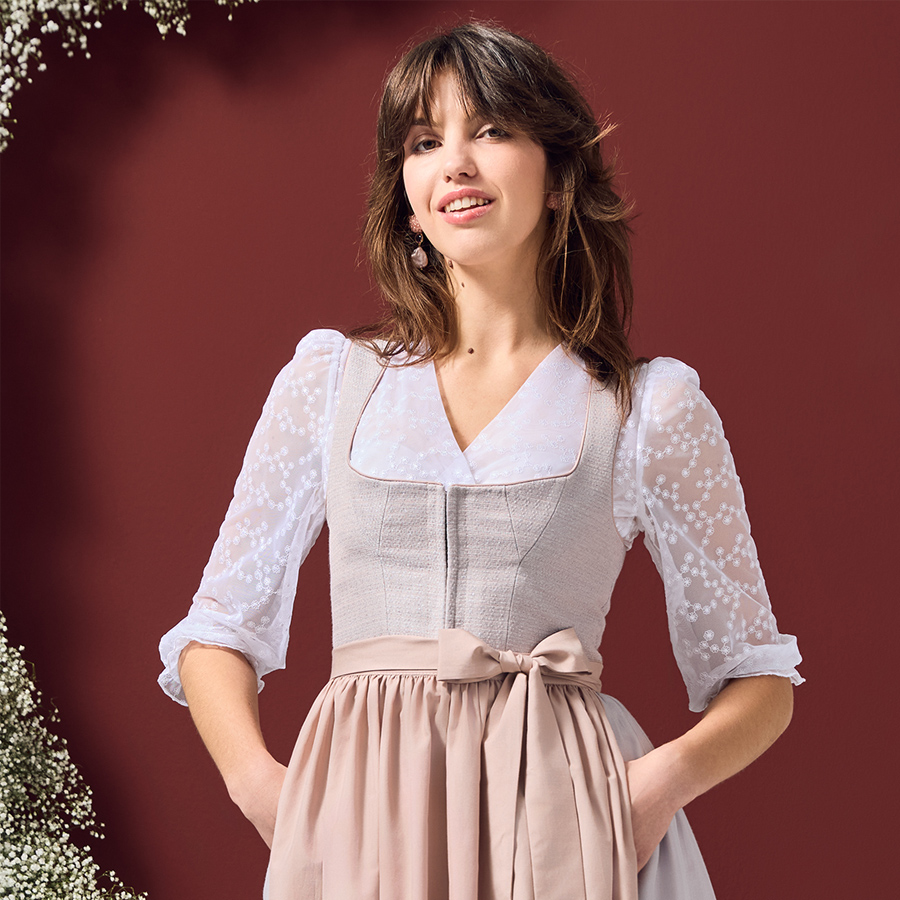 Waldorff Tüll-Dirndlbluse weiß, 3/4-Arm #2