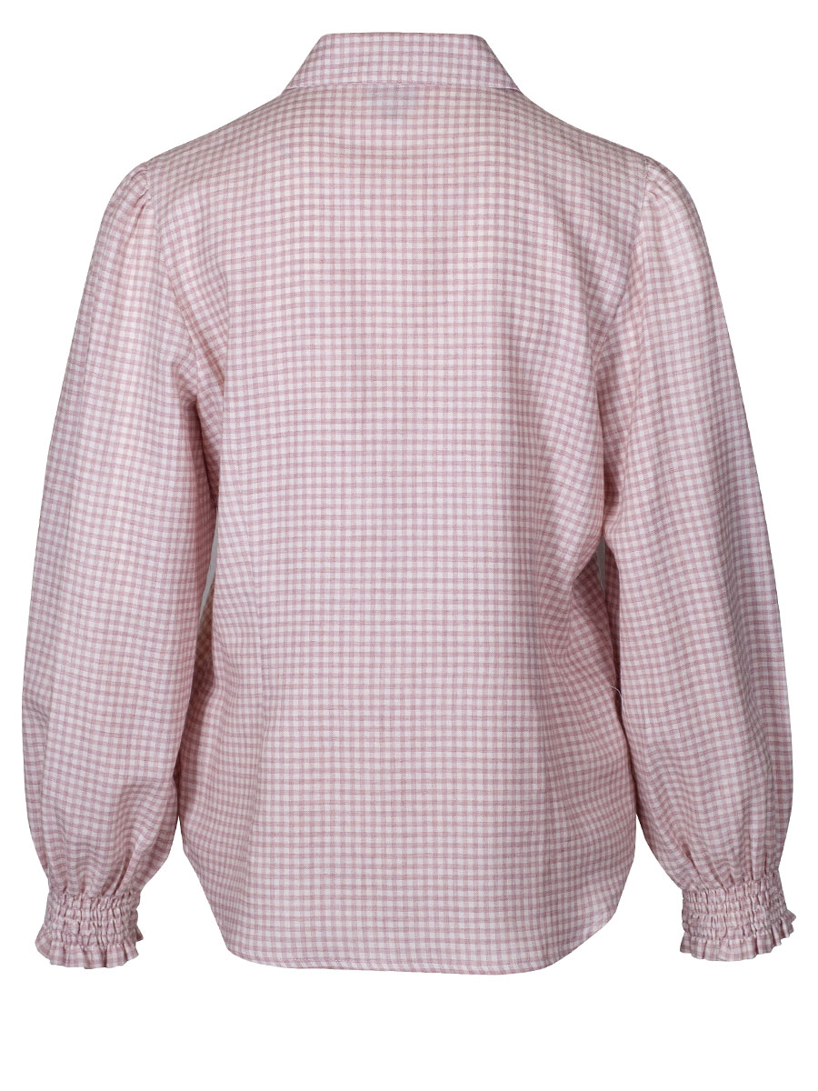 Berwin & Wolff Flanellbluse rosa kariert, weite Arme, Rüschen #2