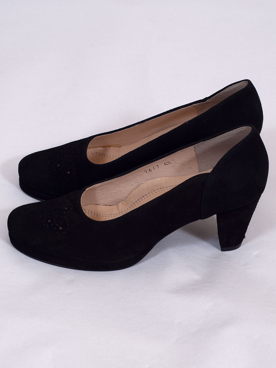 Schuhmanufaktur Gautsche, Trachtenpumps, schwarz, Samtziege #5