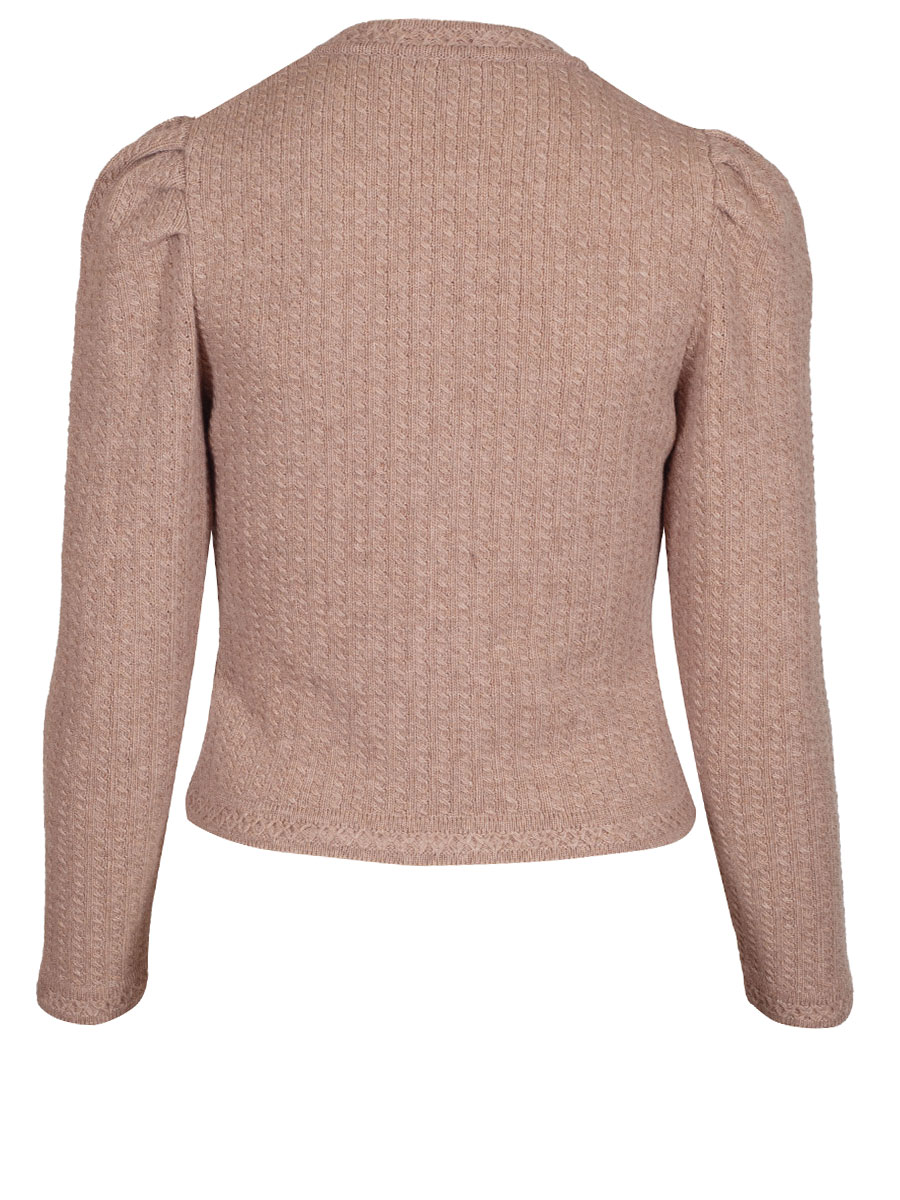 Huber Strickjacke Katharina, berber, Puffarme, Strickmuster #3