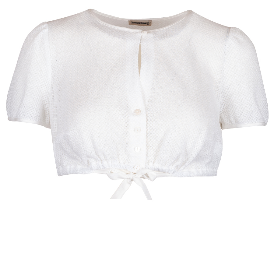 Gottseidank Dirndlbluse Ella, wolkencreme, hochgeschlossen, Kurzarm #1