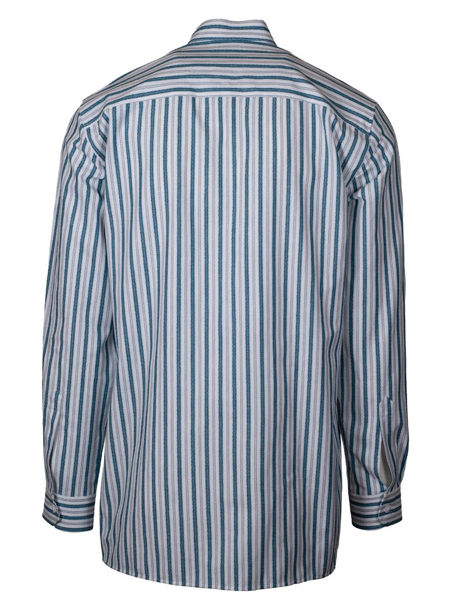 Waldorff Trachtenhemd petrol-grau, gestreift, Pfoad, Stehkragen #4
