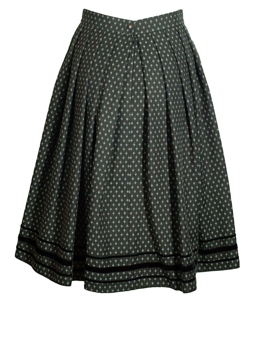 Anno Domini Faltenrock Pauline, seegrün, geblümt, Samtborte #5