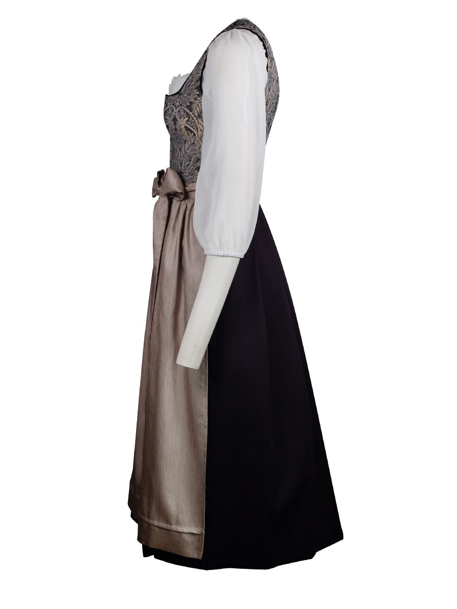 Wenger Fest-Dirndl Ella, schwarz-taupe, 80lg #3