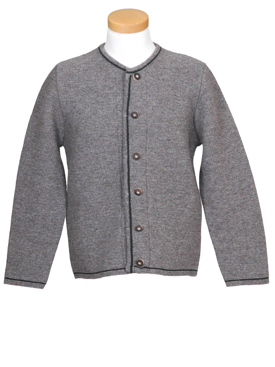 Jesse Strickjacke grau-tanne glatt gestrickt #1